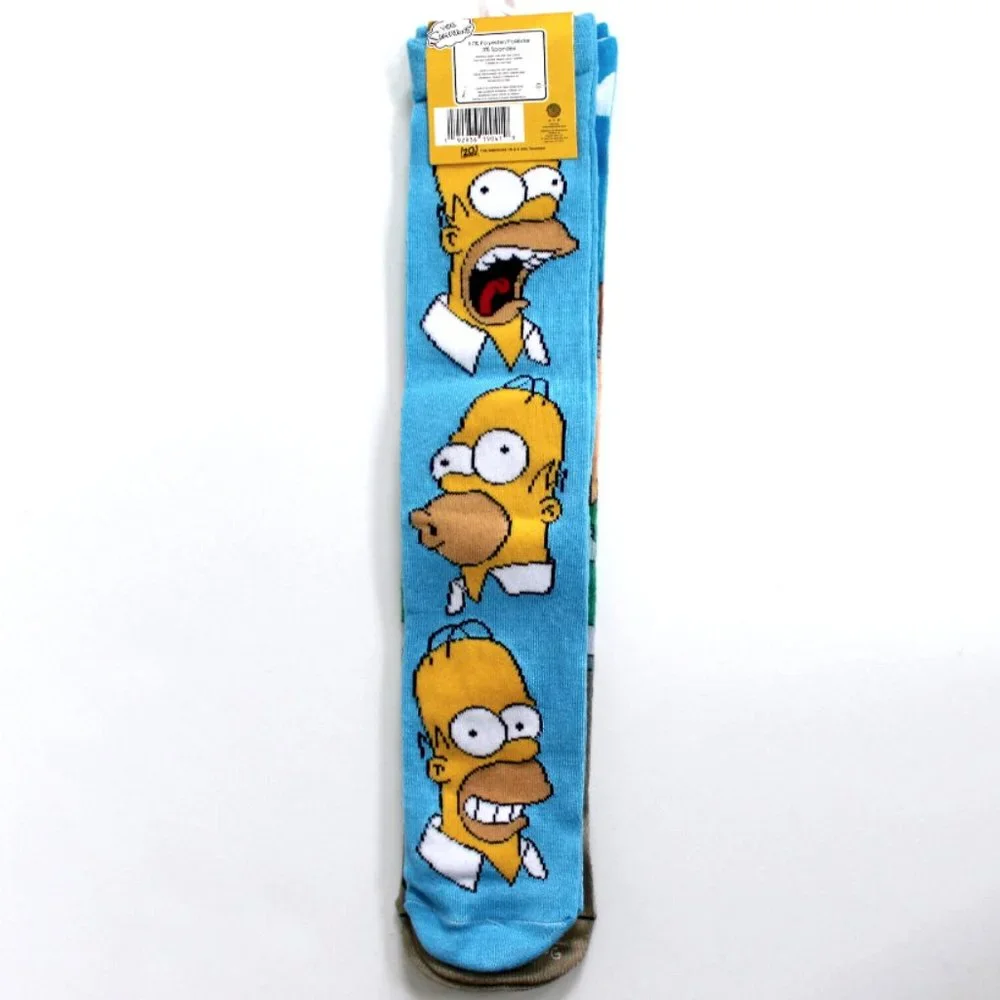 The Simpsons Bart and Homer Simpsons 2 Pair Crew Socks